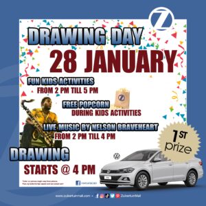 Drawing Day Saturday January 28th. The drawing will take place at 4 PM.