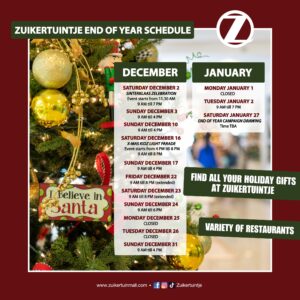 Zuikertuintje end of year schedule